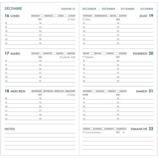 AGM Agenda Moderne Recharge Semainier Europlanning - Semestres - Tranche Or-Recharge Agenda-Agenda Moderne-Papeterie du Dôme