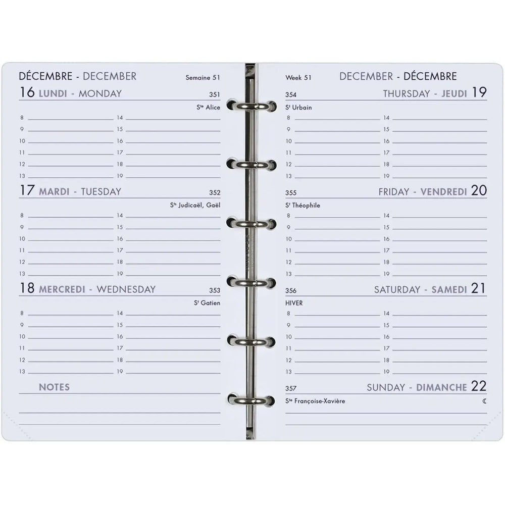 AGM Agenda Moderne Recharge Semainier Perforée - Format 13 cm - Tranche Or-Recharge Agenda-Agenda Moderne-Papeterie du Dôme