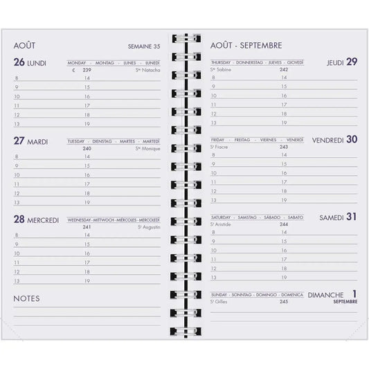 AGM Agenda Moderne Recharge Spiralée Hebdoplan - Semainier - Tranche Blanche-Recharge Agenda-Agenda Moderne-Papeterie du Dôme