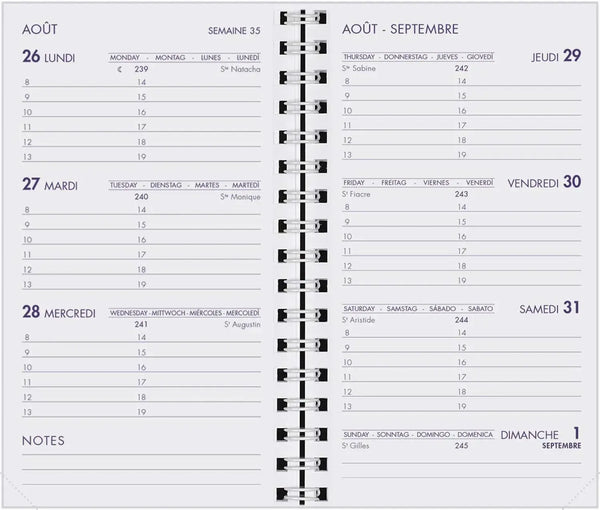 AGM Agenda Moderne Recharge Spiralée Hebdoplan - Semainier - Tranche Blanche-Recharge Agenda-Agenda Moderne-Papeterie du Dôme