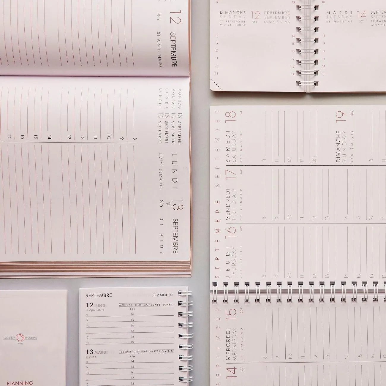 AGM Agenda Moderne Recharge Spiralée Hebdoplan - Semainier - Tranche Blanche-Recharge Agenda-Agenda Moderne-Papeterie du Dôme