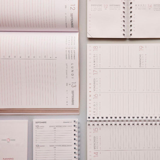 AGM Agenda Moderne Recharge Spiralée Hebdoplan - Semainier - Tranche Blanche-Recharge Agenda-Agenda Moderne-Papeterie du Dôme
