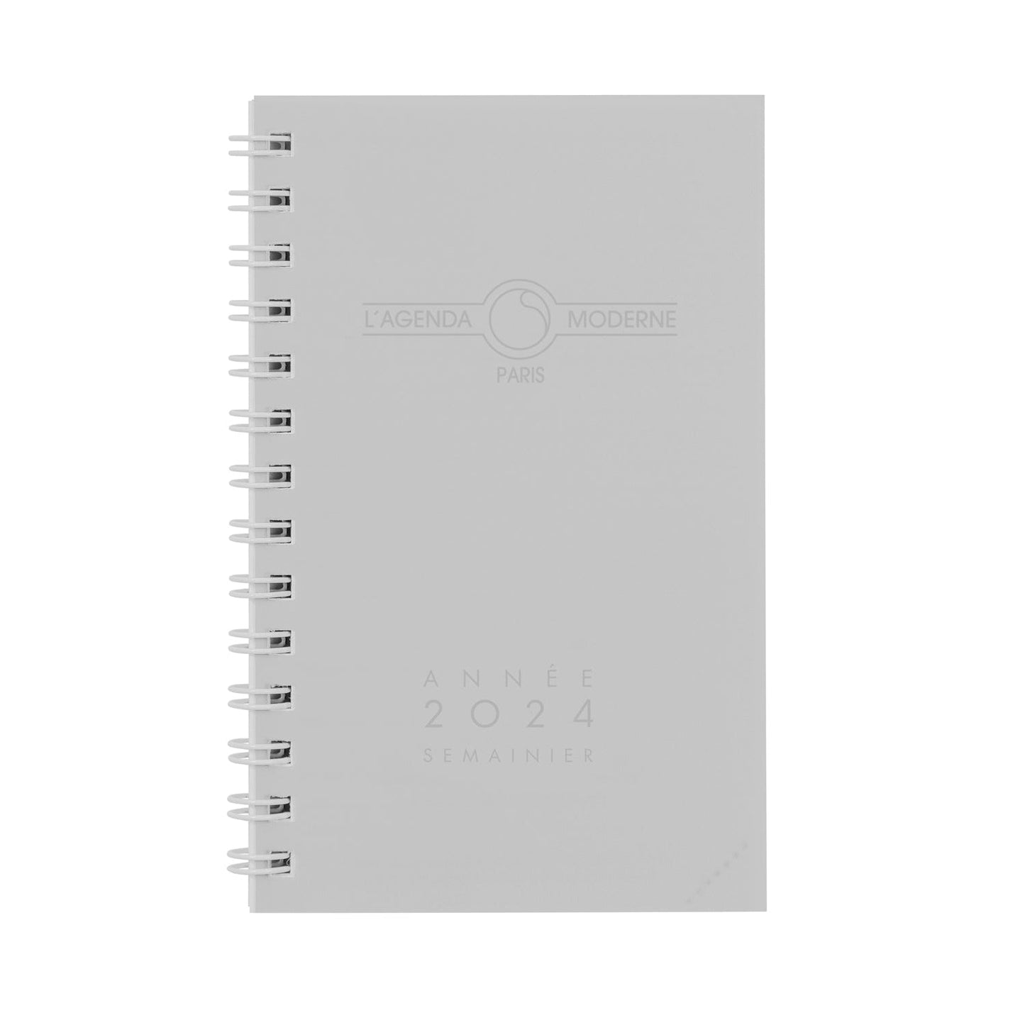 AM Agenda 12,5x8 Polypro Transparent Spirale Semainier-Agenda-Agenda Moderne-2024-Couleur Aléatoire-Papeterie du Dôme