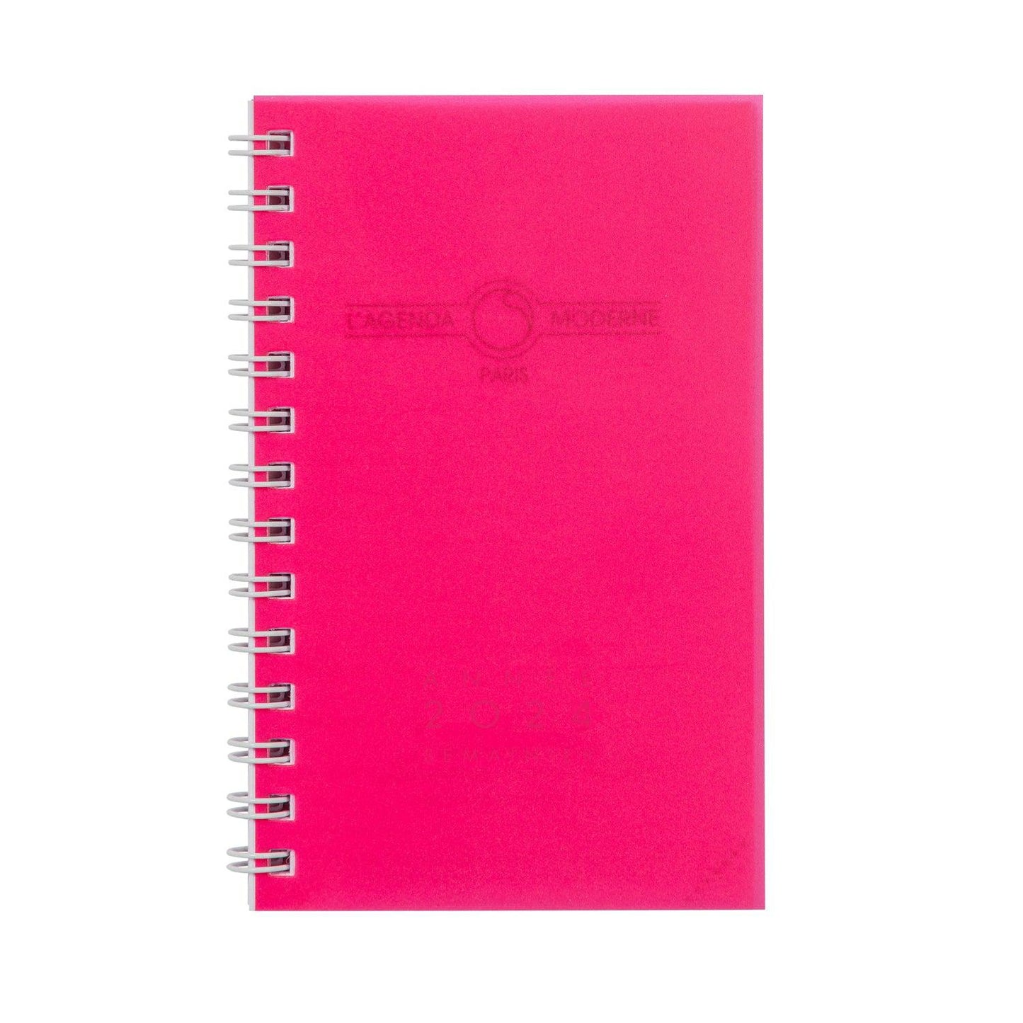 AM Agenda 12,5x8 Polypro Transparent Spirale Semainier-Agenda-Agenda Moderne-2024-Couleur Aléatoire-Papeterie du Dôme