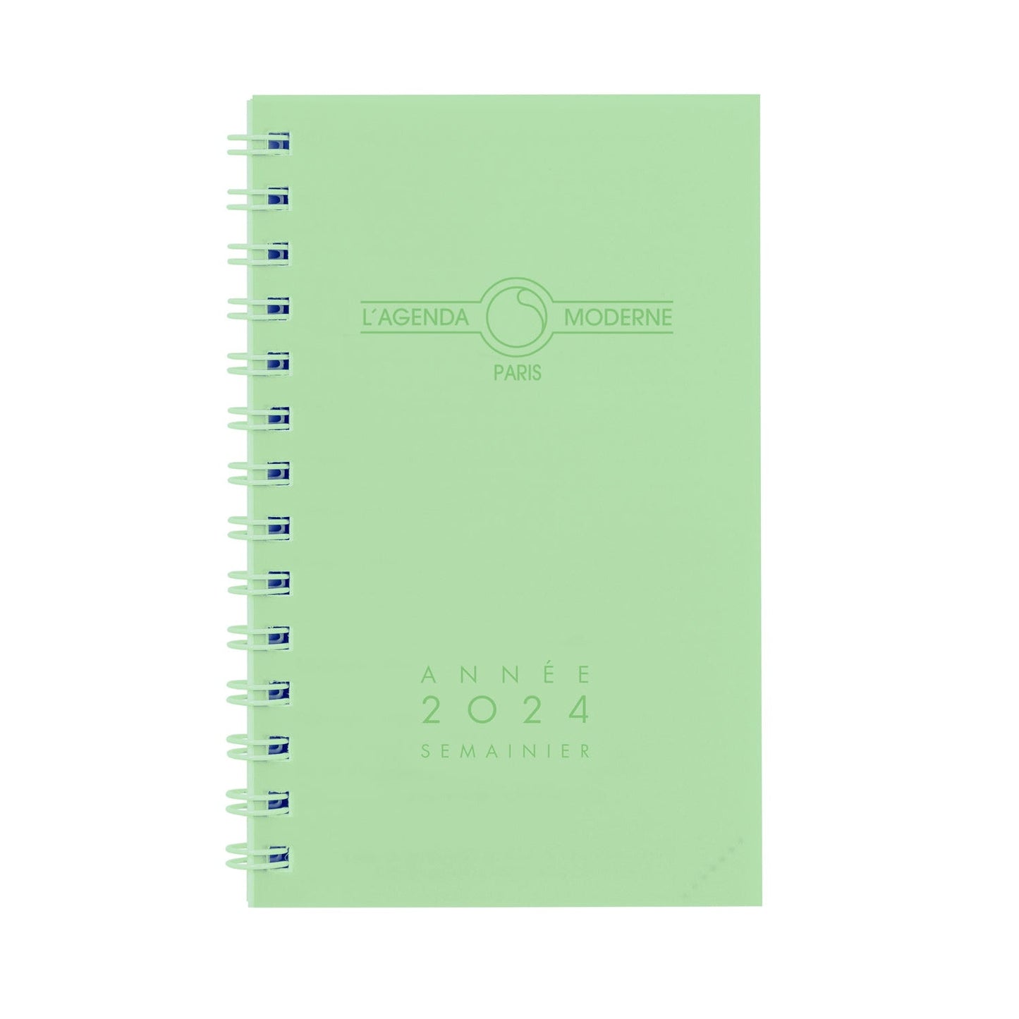 AM Agenda 12,5x8 Polypro Transparent Spirale Semainier-Agenda-Agenda Moderne-2024-Couleur Aléatoire-Papeterie du Dôme