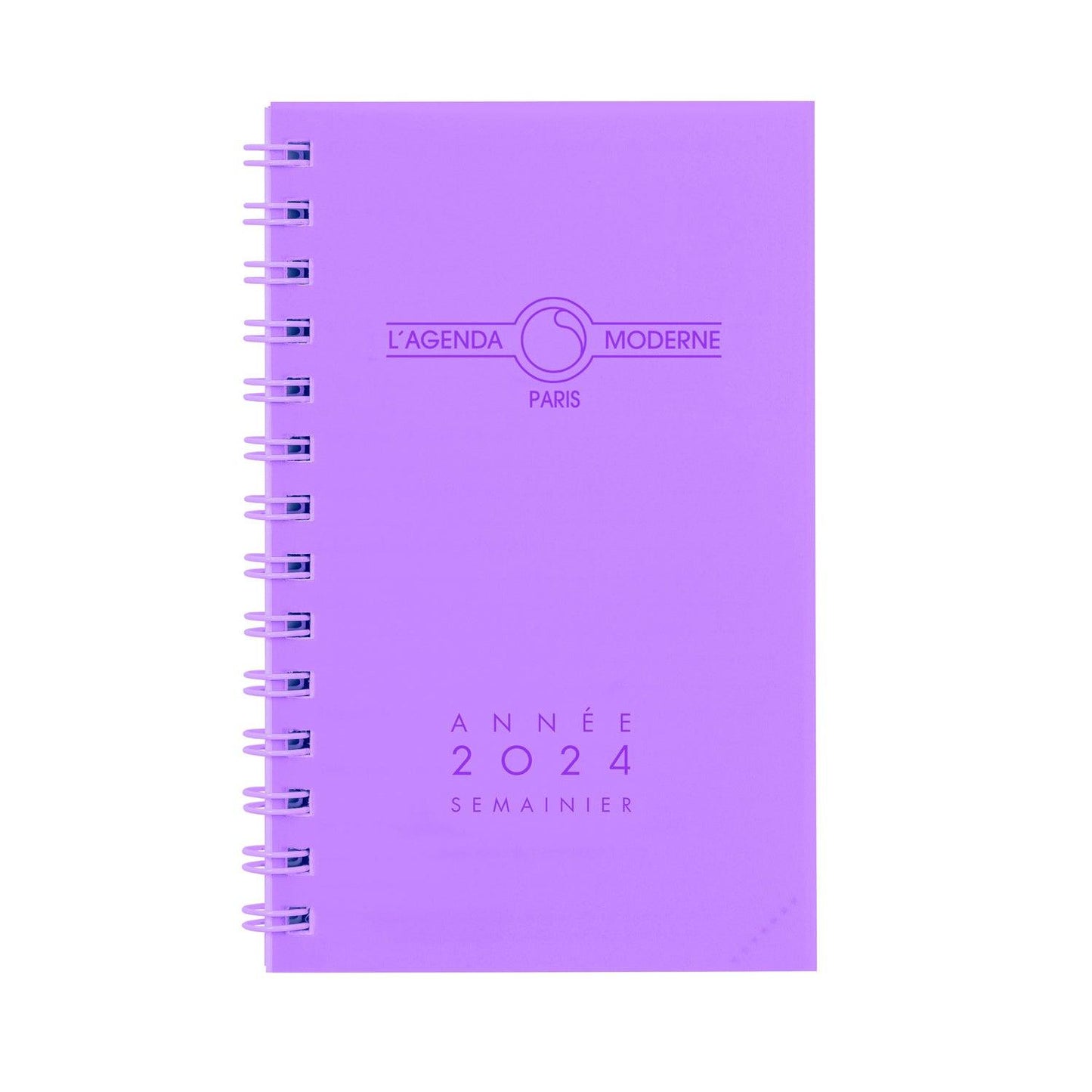 AM Agenda 12,5x8 Polypro Transparent Spirale Semainier-Agenda-Agenda Moderne-2024-Couleur Aléatoire-Papeterie du Dôme