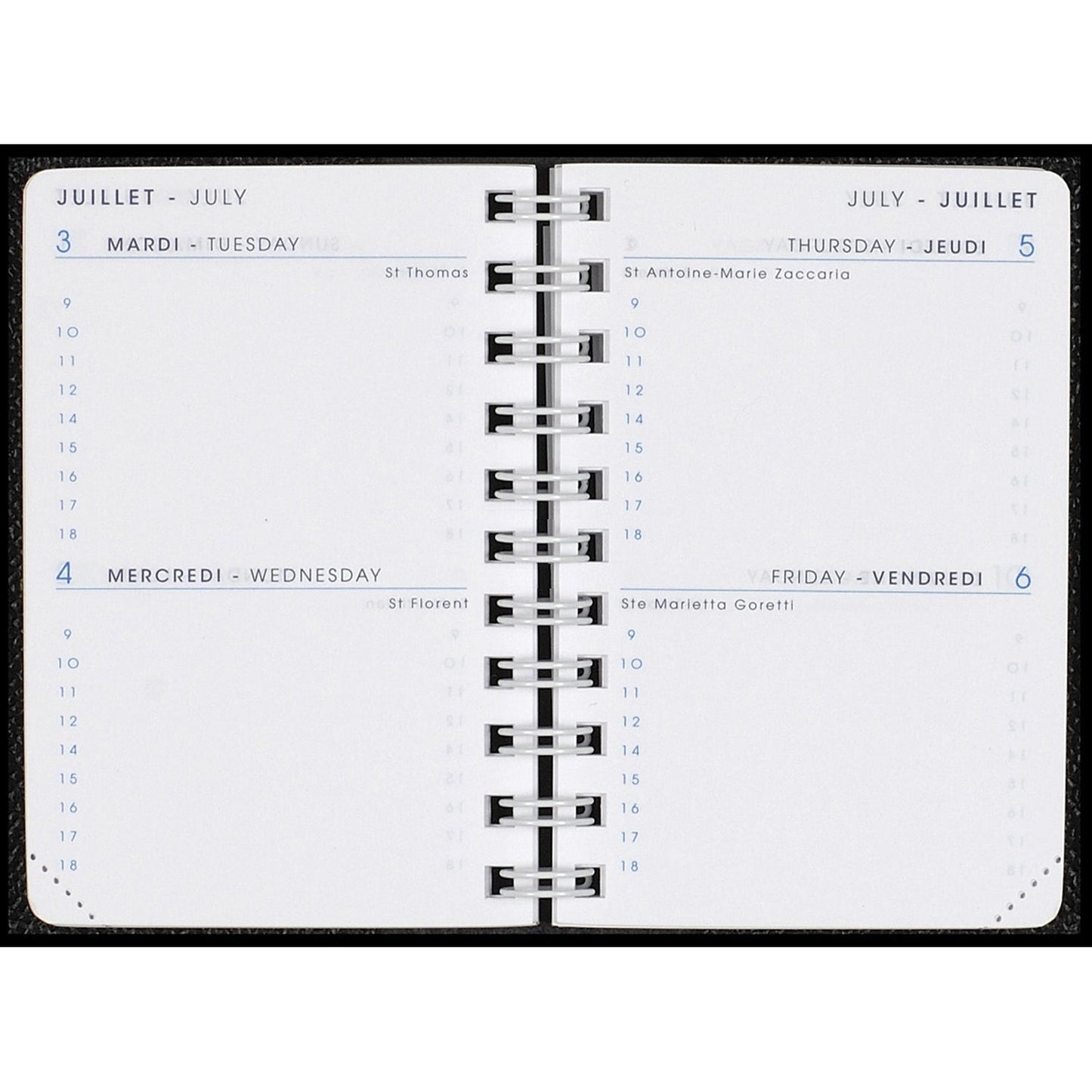AM Recharge 10cm 2 jours par page INT8310/2-Recharge Agenda-Agenda Moderne-2024-Papeterie du Dôme
