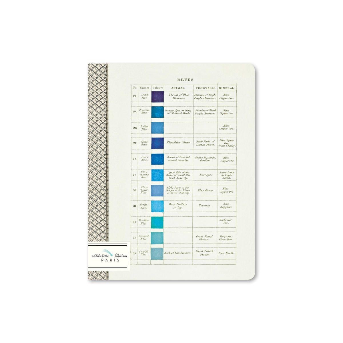 BAB Cahier Ligné 17x22-Carnet-Alibabette Editions-Nomenclature des couleurs - Werner-Papeterie du Dôme