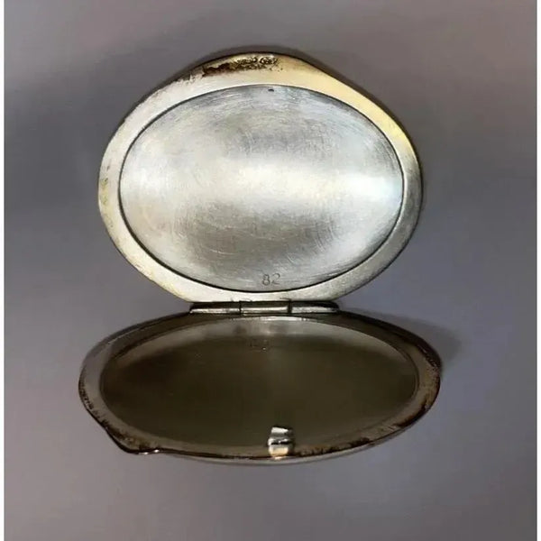 BKS Pilulier Ovale Argent Massif Emaillé Bleu-Pilulier-Belkas-Papeterie du Dôme