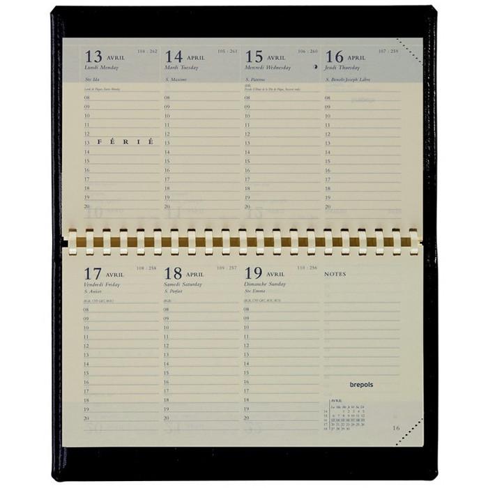 BPL Agenda Accent Genova Noir Semainier-Agenda-Brepols-Papeterie du Dôme