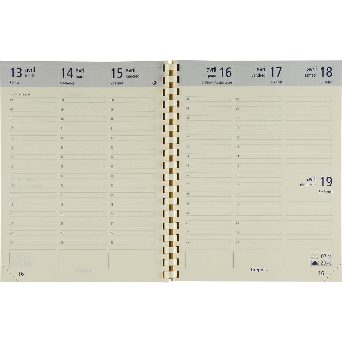 BPL Recharge Agenda Optivision Large Semainier-Recharge Agenda-Brepols-Papeterie du Dôme