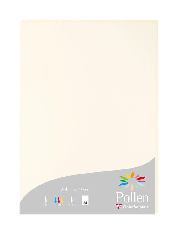CLT Pollen Feuilles A4 210g 25p-Ramette-Clairefontaine-Blanc Naturel-Papeterie du Dôme