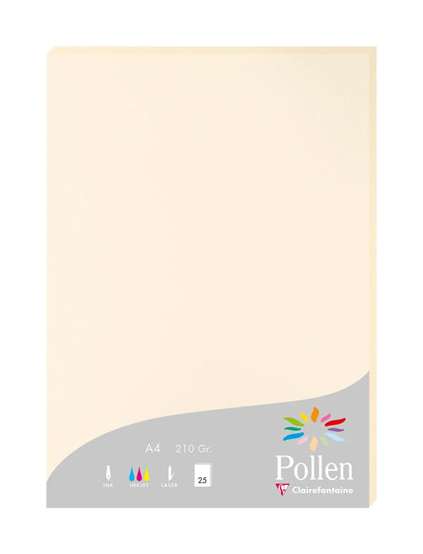 CLT Pollen Feuilles A4 210g 25p-Ramette-Clairefontaine-Ivoire-Papeterie du Dôme