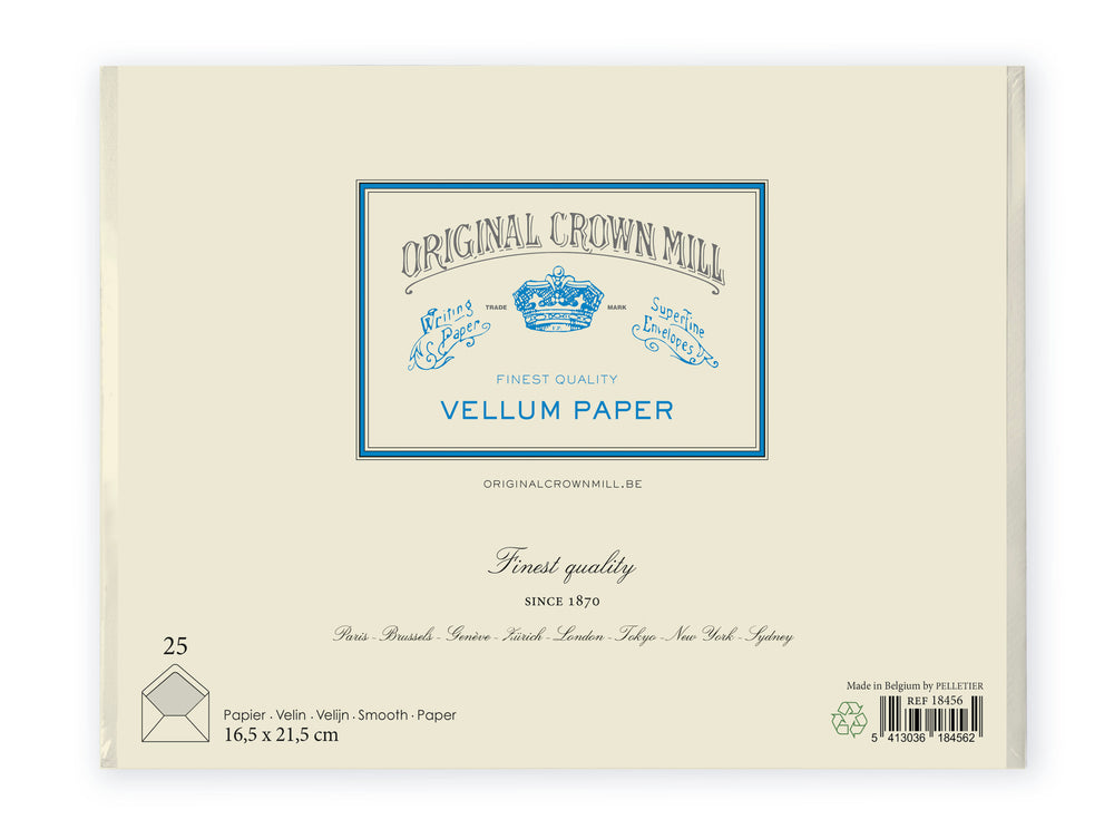 CRW 25 Env 16,5x21,5 Vélin-Correspondance-Crown Mill-Crème-Papeterie du Dôme