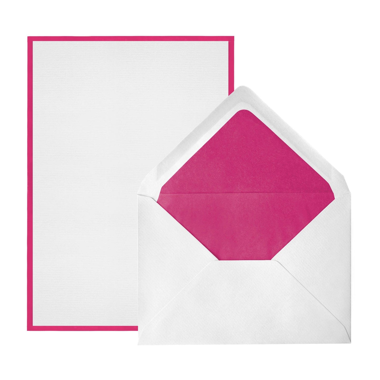 CRW 8 Cartes 8 Enveloppes Bords de Couleur A5-Set écriture-Crown Mill-Fuchsia-Blanc-Papeterie du Dôme