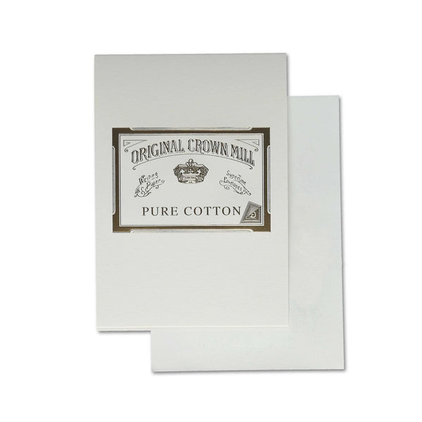 CRW Bloc Correspondance Cotton A5-Correspondance-Crown Mill-Blanc-Papeterie du Dôme