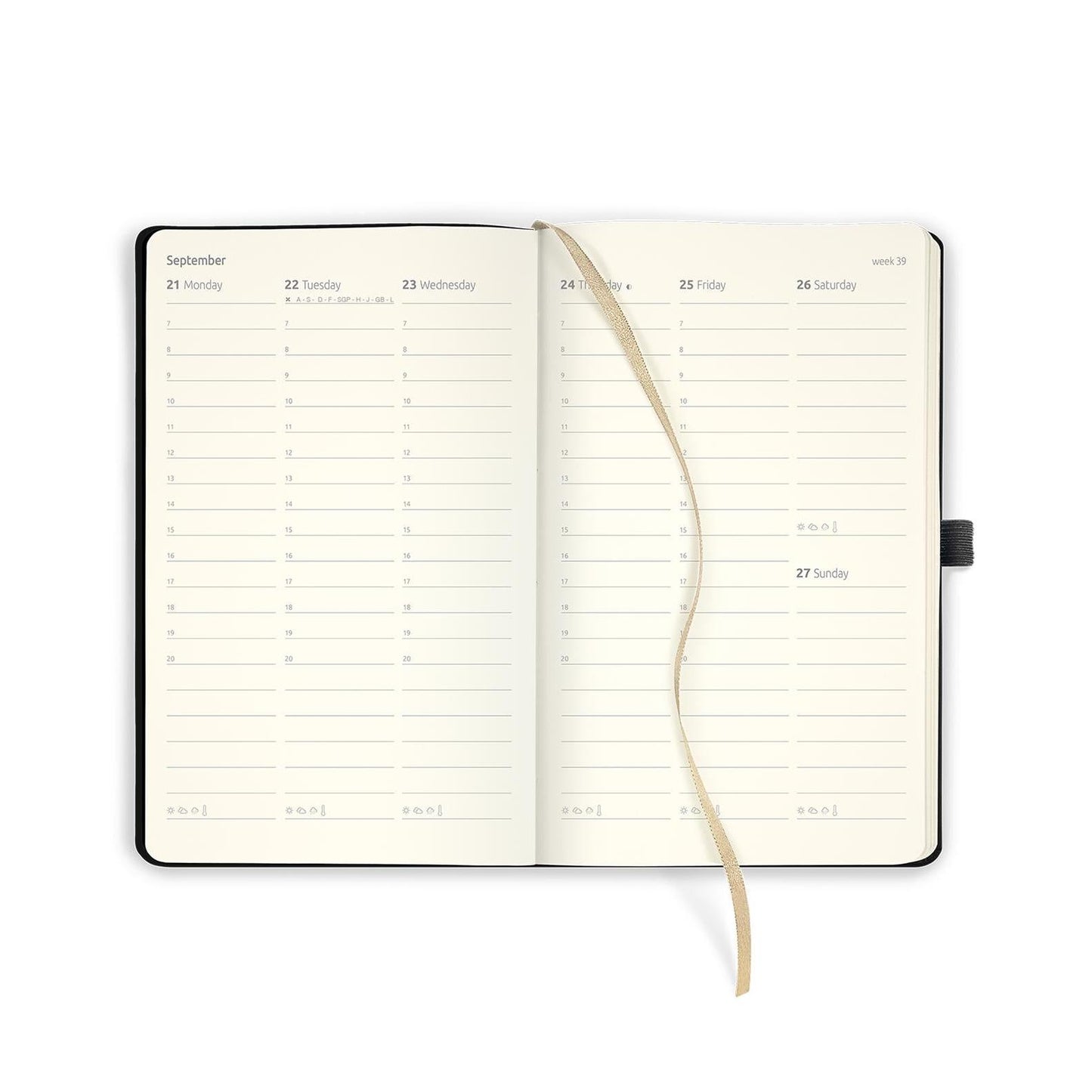 CTLI Agenda Rose Médium Semainier Vertical-Agenda-Castelli Milano-Papeterie du Dôme