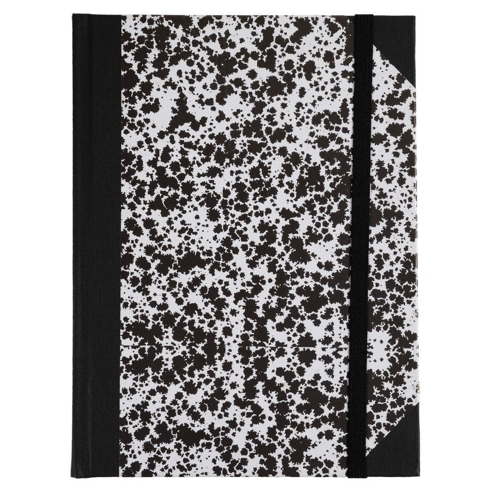 DPHN Carnet Marbré 22x17 Ligné 192p Elastique-Carnet-Le Dauphin-Blanc-Papeterie du Dôme