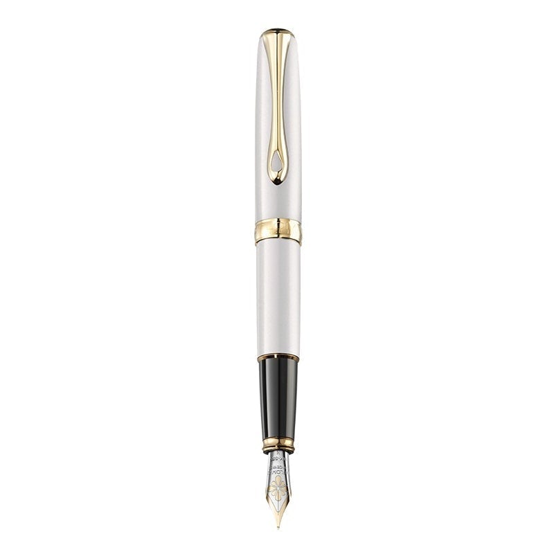 DPM Excellence A2 Blanc Doré Perle Stylo Plume 14ct-Stylo Plume-Diplomat-Papeterie du Dôme
