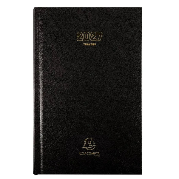 EXA Agenda Bureau Carré Travers Journalier-Agenda-Exacompta-2027-Noir-Papeterie du Dôme