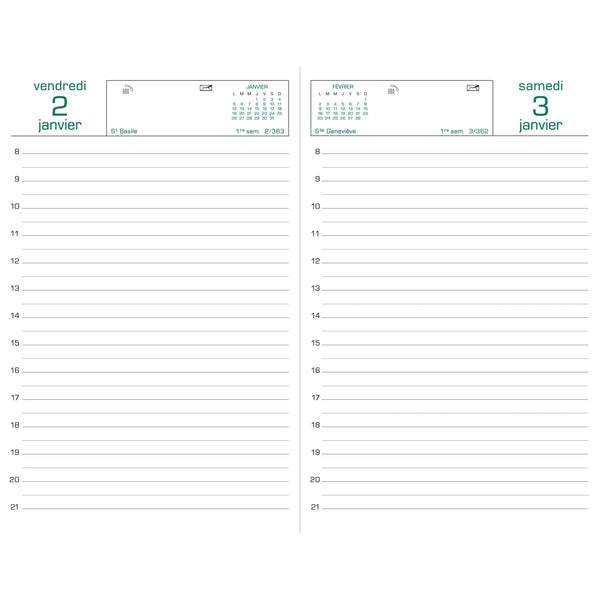 EXA Agenda Bureau Carré Travers Journalier-Agenda-Exacompta-Papeterie du Dôme
