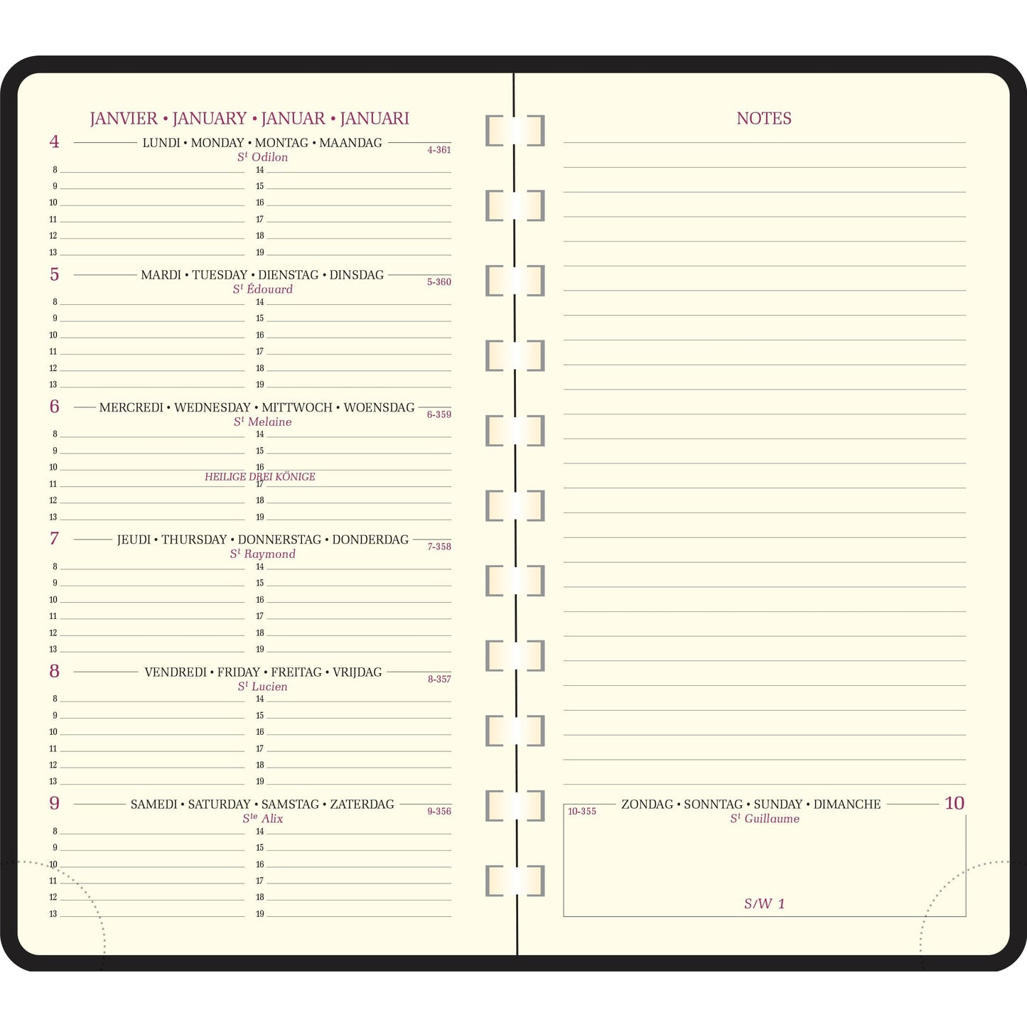 EXA Agenda Espace 16 S Cassandra Semainier-Agenda-Exacompta-2024-Couleur Aléatoire-Papeterie du Dôme