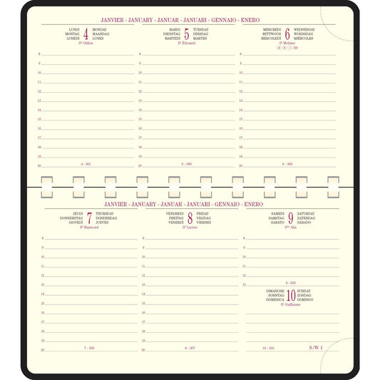 EXA Agenda Recharge Temporel 16 S Semainier-Recharge Agenda-Exacompta-Papeterie du Dôme