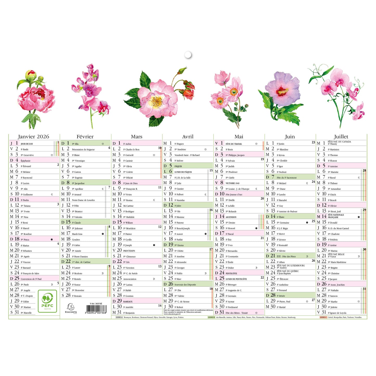 EXA Calendrier Illustré 29x22-Calendrier-Exacompta-Papeterie du Dôme
