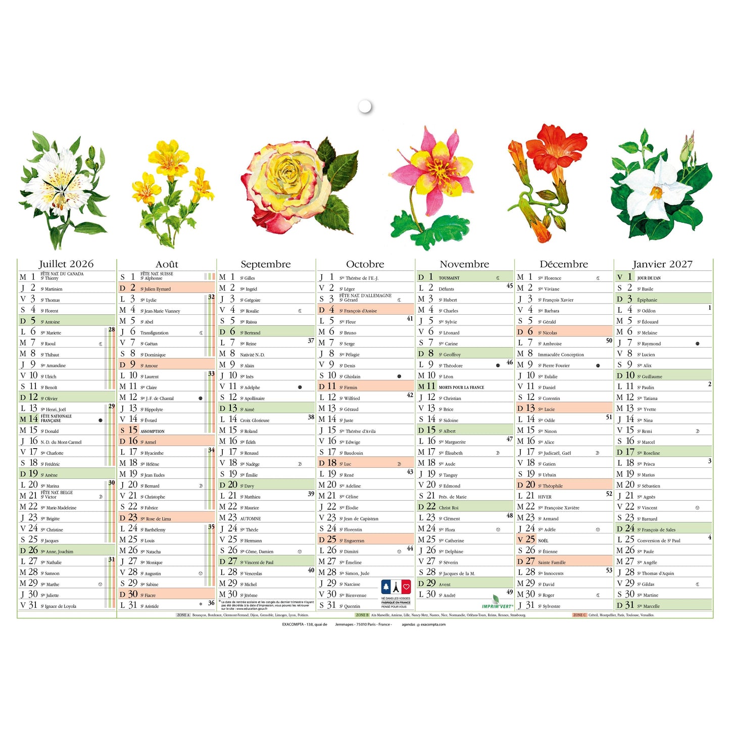 EXA Calendrier Illustré 29x22-Calendrier-Exacompta-Papeterie du Dôme