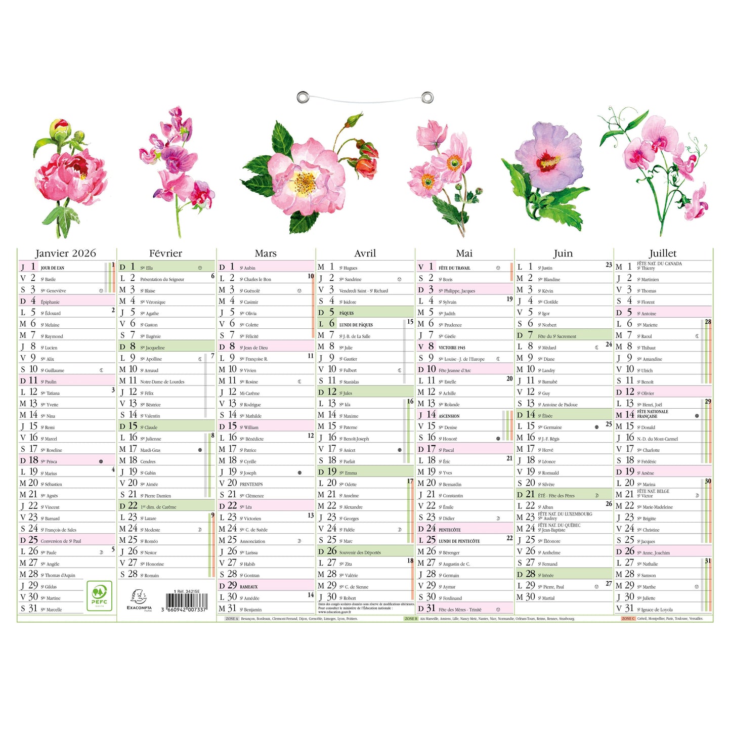 EXA Calendrier Illustré 43x33-Calendrier-Exacompta-Papeterie du Dôme