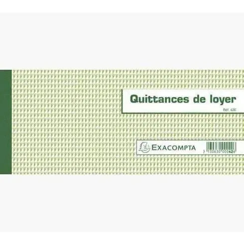EXA Quittances de Loyer 50 Feuillets Horizontal-Quittance de Loyer-Exacompta-Papeterie du Dôme