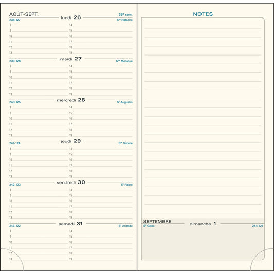 EXA Recharge Agenda Espace 17 Semainier-Recharge Agenda-Exacompta-Papeterie du Dôme