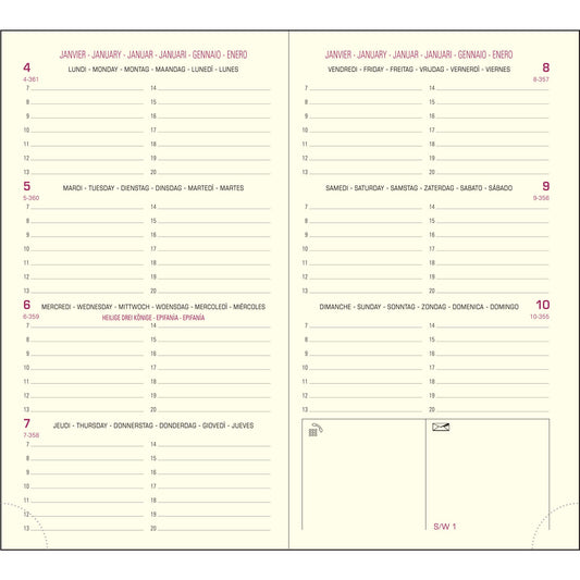 EXA Recharge Agenda Eurotime 16 Semainier-Recharge Agenda-Exacompta-Papeterie du Dôme