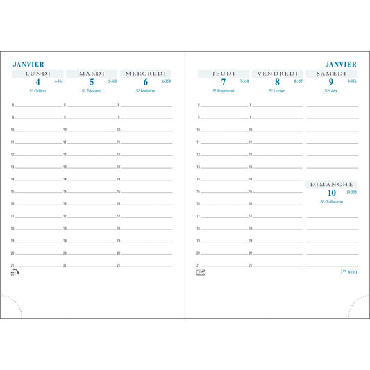 EXA Recharge Agenda Horizons 13 Semainier-Recharge Agenda-Exacompta-Papeterie du Dôme