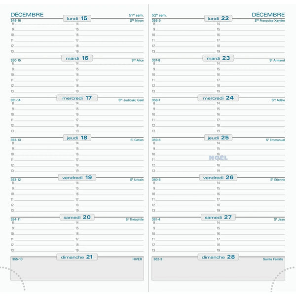 EXA Recharge Agenda SL 17 Semainier-Recharge Agenda-Exacompta-Papeterie du Dôme
