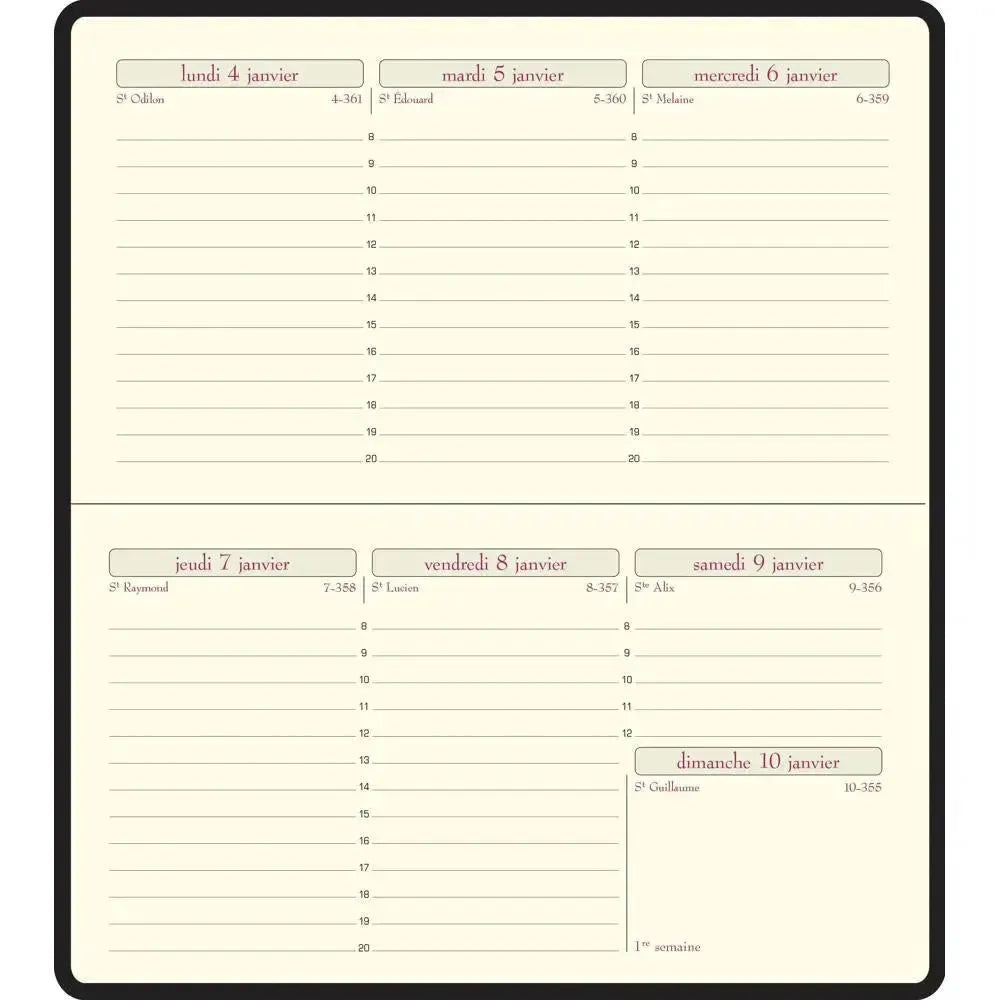 EXA Recharge Agenda Temporel 16 Semainier-Recharge Agenda-Exacompta-Papeterie du Dôme