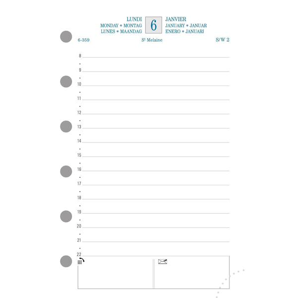 EXA Recharge Exatime 14 Journalier-Recharge Agenda-Exacompta-Papeterie du Dôme