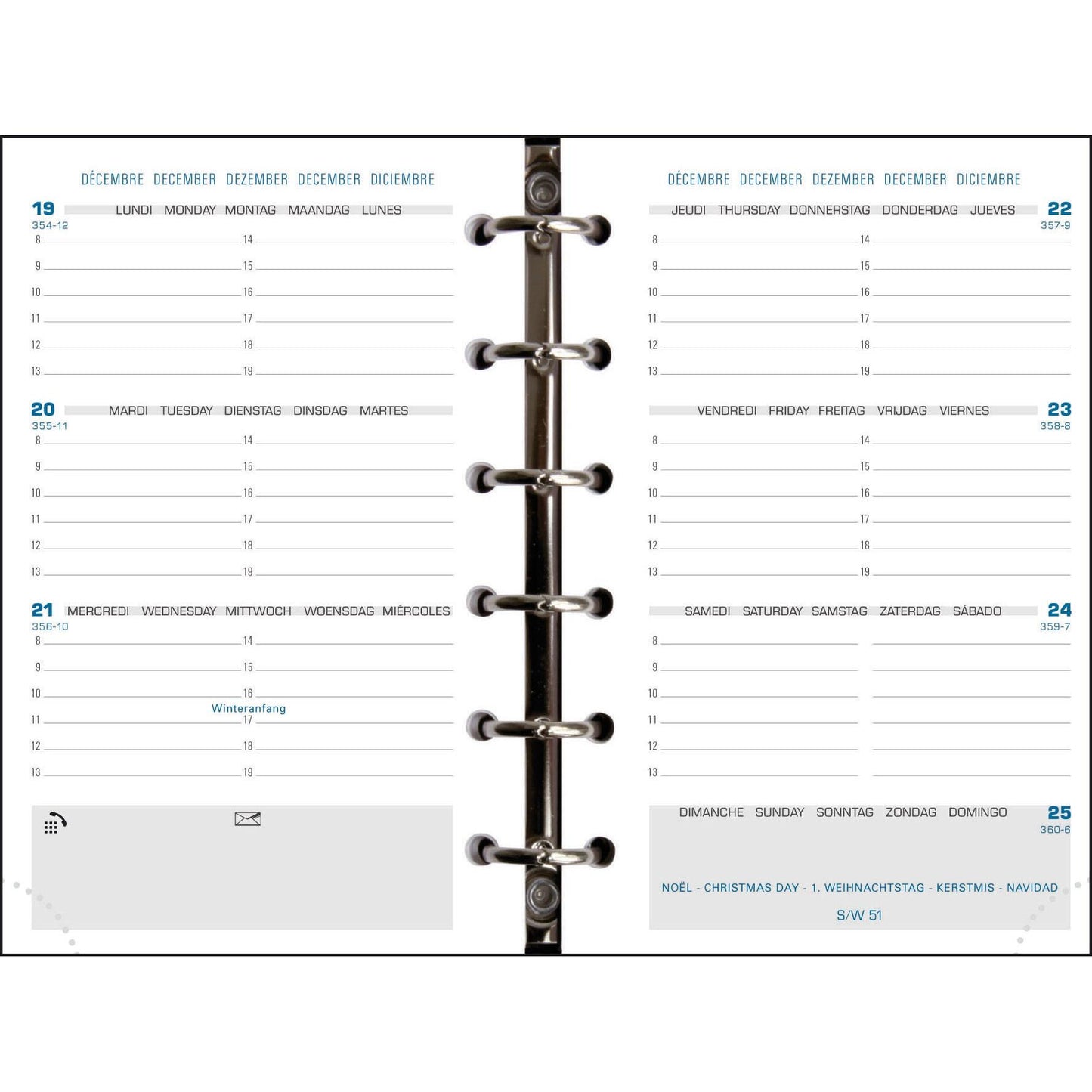EXA Recharge Exatime 14 Sem/2Pages Horizontale SAD-Recharge Agenda-Exacompta-Papeterie du Dôme