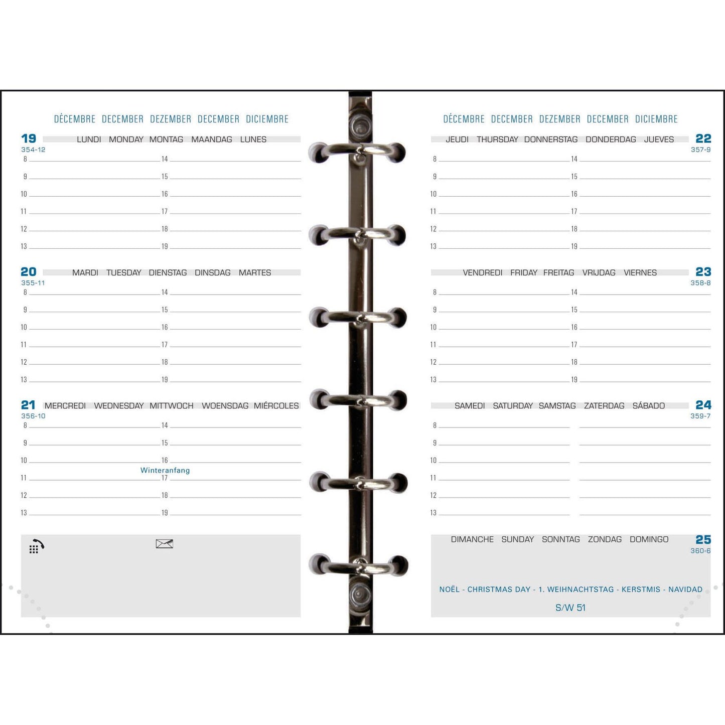 EXA Recharge Exatime 14 Sem/2Pages Horizontale SAD-Recharge Agenda-Exacompta-Papeterie du Dôme