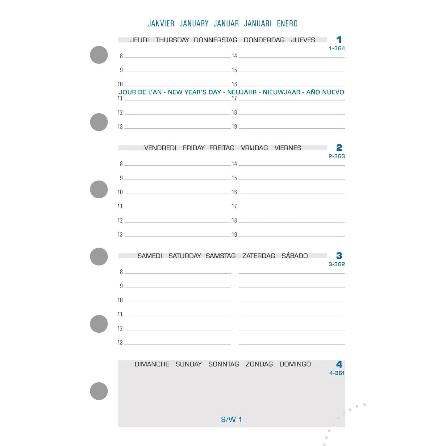 EXA Recharge Exatime 14 Sem/2Pages Horizontale SAD-Recharge Agenda-Exacompta-Papeterie du Dôme