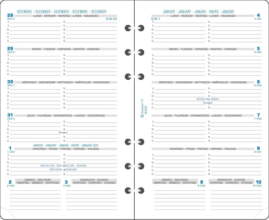 EXA Recharge Exatime 17 Semaine par Page-Recharge Agenda-Exacompta-Papeterie du Dôme