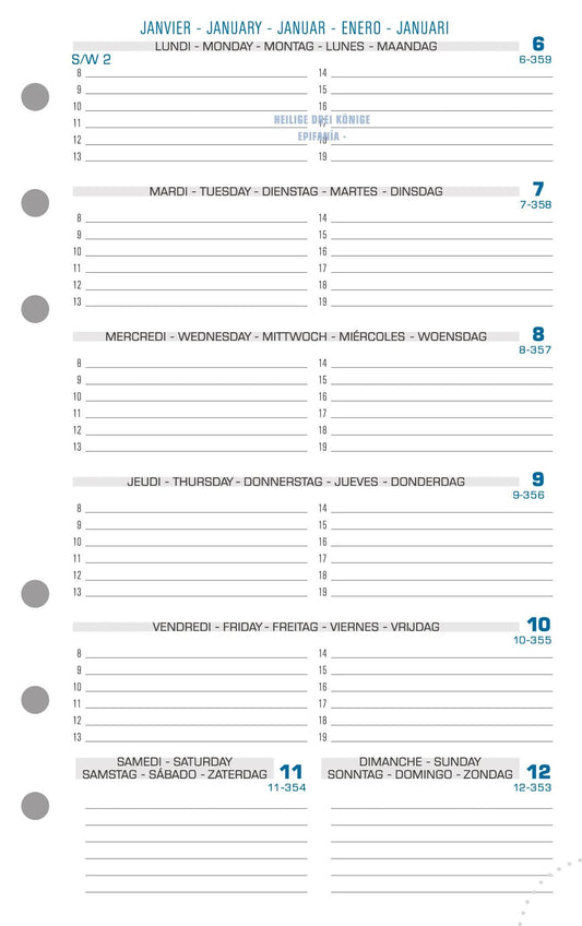 EXA Recharge Exatime 17 Semaine par Page-Recharge Agenda-Exacompta-Papeterie du Dôme