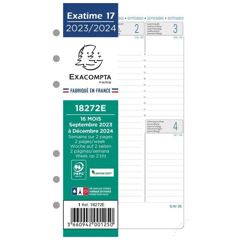 EXA Recharge Exatime 17 Semainier Verticale SAD-Recharge Agenda-Exacompta-2023-2024-Papeterie du Dôme