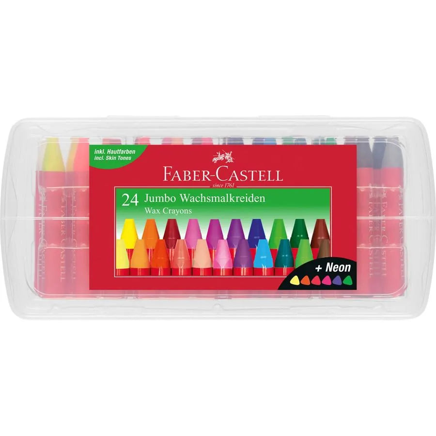 FC Étui 24 Craies Jumbo Triangulaire-Craies-Faber-Castell-Papeterie du Dôme