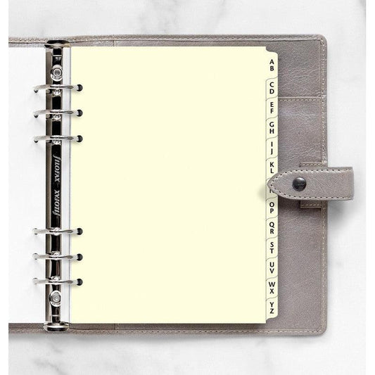 FFX A5 Accessoire Index Alphabétique 2 Lettres Creme FILOFAX-Recharge-Filofax-Papeterie du Dôme