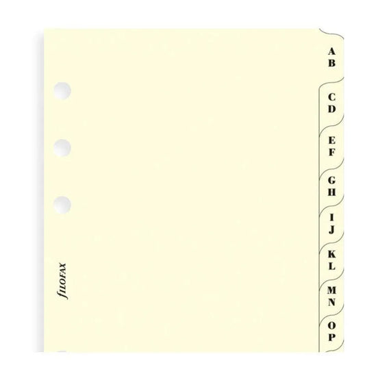 FFX A5 Accessoire Index Alphabétique 2 Lettres Creme FILOFAX-Recharge-Filofax-Papeterie du Dôme