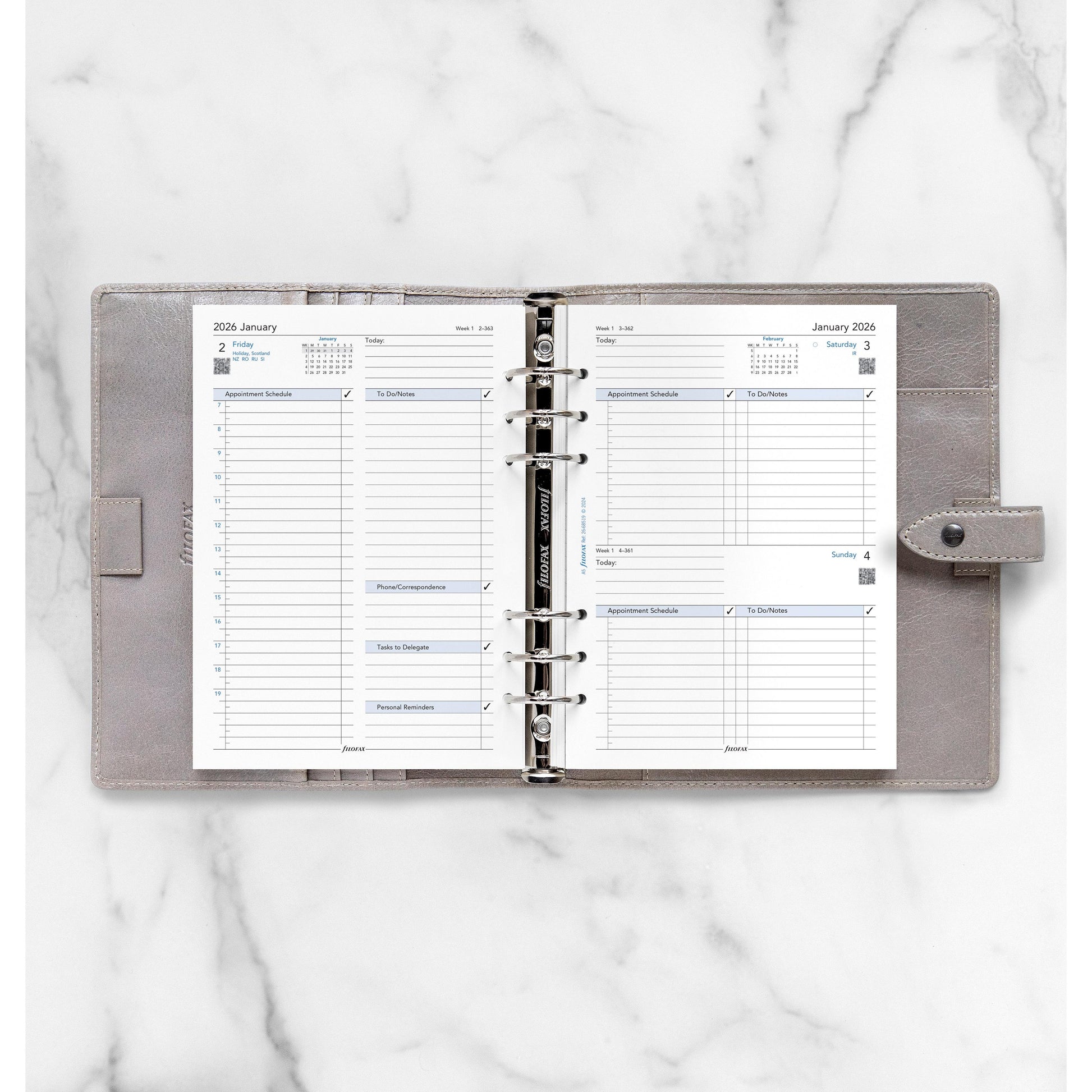 FFX A5 Agenda Business 1 Jour Page GB FILOFAX-Recharge Agenda-Filofax-Papeterie du Dôme