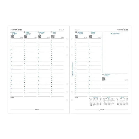 FFX A5 Agenda Semaine/2Pages Verticale FR FILOFAX-Recharge Agenda-Filofax-Papeterie du Dôme