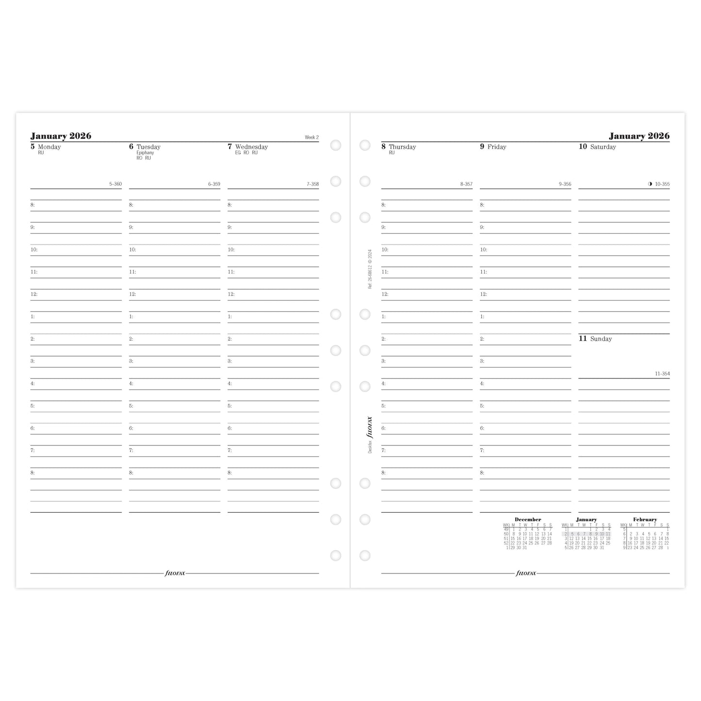 FFX Desk Agenda Semaine/2Pages GB FILOFAX-Recharge Agenda-Filofax-Papeterie du Dôme