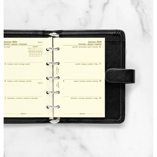 FFX Mini Agenda S/2P Crème 4 Langues FILOFAX-Recharge Agenda-Filofax-Papeterie du Dôme